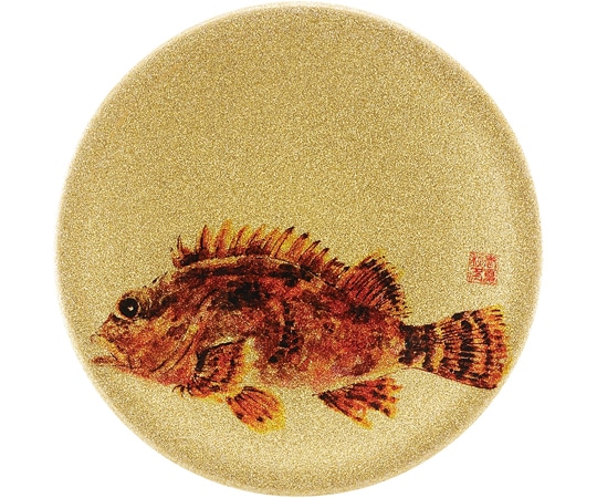 福井クラフト A150寿司皿 ゴールドパール メバル 13000004 1個（ご注文単位1個）【直送品】