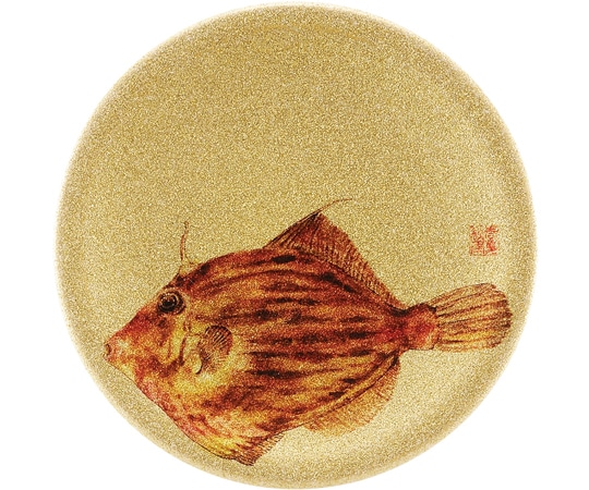 福井クラフト A150寿司皿 ゴールドパール カワハギ 13000005 1個（ご注文単位1個）【直送品】