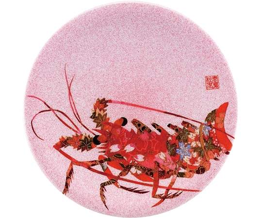 福井クラフト A150寿司皿 ピンクパール 千代紙伊勢海老 13000038 1個（ご注文単位1個）【直送品】