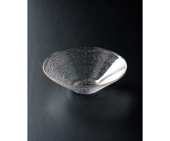 福井クラフト φ158 中鉢 透明/縁金 80115990 1個（ご注文単位1個）【直送品】