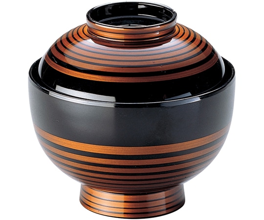 福井クラフト 耐熱3.5寸 丸駒椀 渦ひも 内黒 35000150 1個（ご注文単位1個）【直送品】