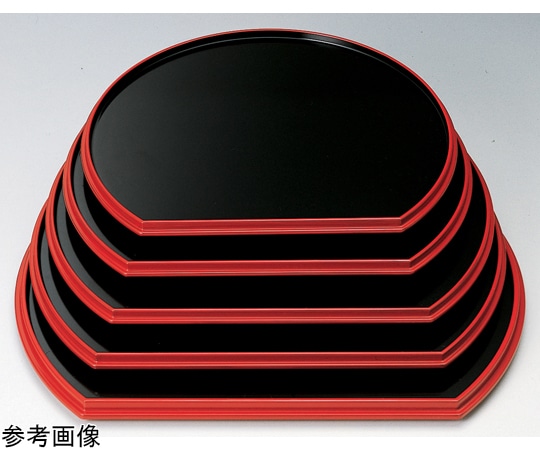 福井クラフト 尺4 半月両面盆 黒渕朱/裏刷毛目朱天黒 50306790 1個（ご注文単位1個）【直送品】