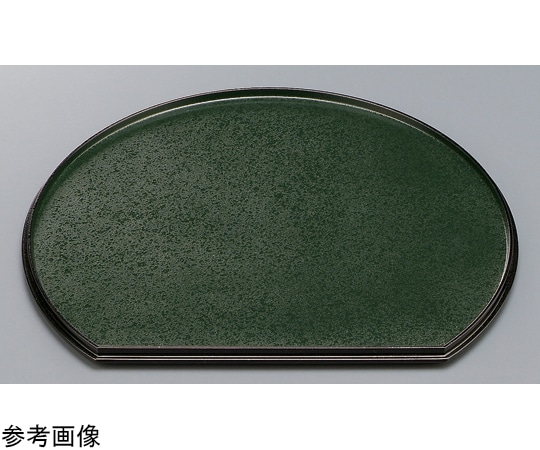 福井クラフト 尺5 半月両面盆 グリーン乾漆クリアータタキ/裏刷毛目朱渕黒 50411000 1個（ご注文単位1個）【直送品】