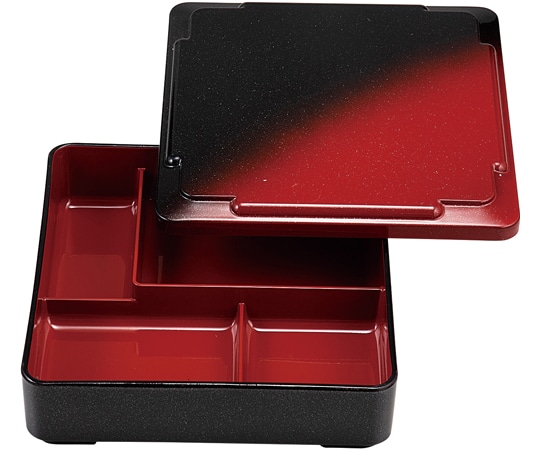 福井クラフト 6寸 戦国弁当 朱黒ぼかしSH塗内黒(蓋親) 23213570 1個（ご注文単位1個）【直送品】