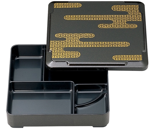 福井クラフト 7寸 戦国弁当 雲亀甲内黒(蓋親) 23213590 1個（ご注文単位1個）【直送品】