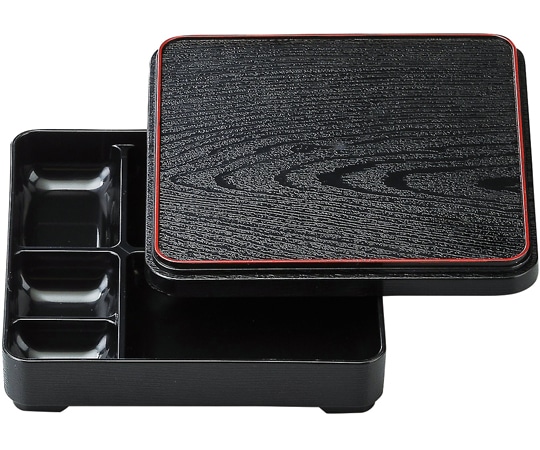 福井クラフト 6.5寸 角加賀弁当 黒天朱内黒(蓋親 23213620 1個（ご注文単位1個）【直送品】