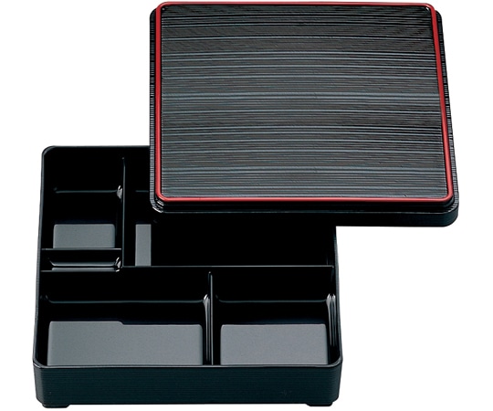 福井クラフト 7角千筋弁当固定仕蓋 親黒天朱内黒 23213640 1個（ご注文単位1個）【直送品】