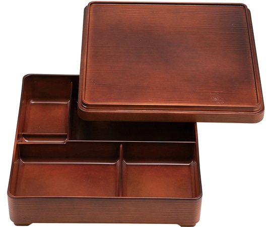 福井クラフト 7寸 角ヘギ目弁当 ブラウン内ブラウン(蓋親) 23213660 1個（ご注文単位1個）【直送品】