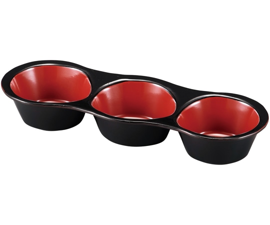 福井クラフト そら豆深型薬味皿 黒内朱 40431430 1個（ご注文単位1個）【直送品】