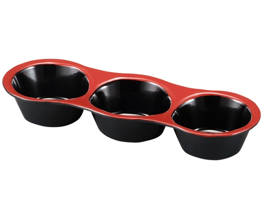 福井クラフト そら豆深型薬味皿 朱内黒 40431440 1個（ご注文単位1個）【直送品】