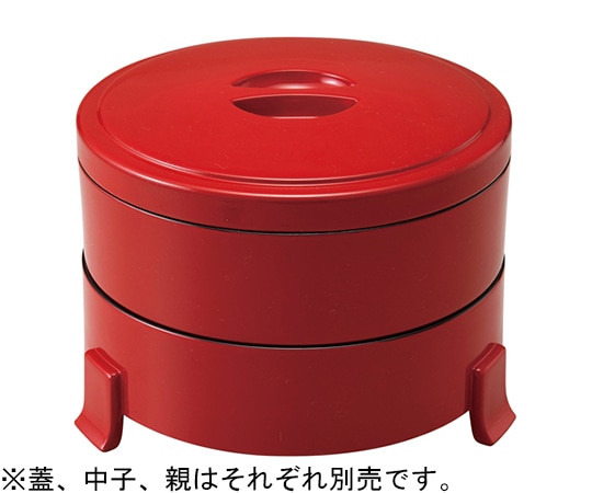 福井クラフト 三ツ足丸重 赤(蓋) 23214030 1個（ご注文単位1個）【直送品】
