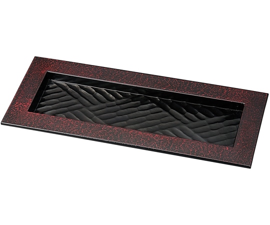 福井クラフト 尺1 つば付き長角皿 ノミ彫 漆刻 55002750 1個（ご注文単位1個）【直送品】