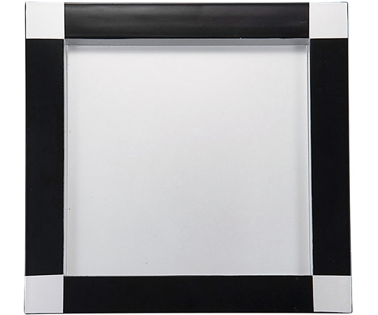 福井クラフト 7.5寸 つば付き正角皿 黒銀天市松内銀 40421050 1個（ご注文単位1個）【直送品】