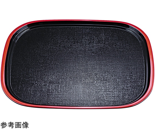 福井クラフト 尺3 オーバル布目盆 黒天朱SL 50307750 1個(ご注文単位1個)【直送品】