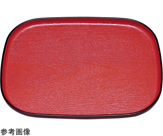 福井クラフト 尺2 大寿木目小判盆 朱天黒SL 50307980 1個（ご注文単位1個）【直送品】