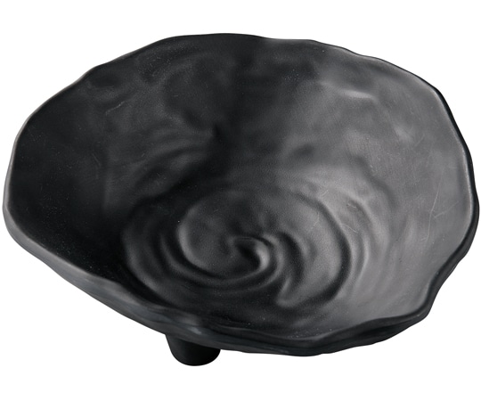 福井クラフト メラミン 19.8 三ツ足 ひねり羽反内ウズ巻鉢 黒マット 51024820 1個（ご注文単位1個）【直送品】