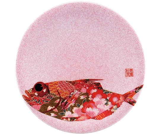 福井クラフト A150寿司皿 ピンクパール 千代紙金目鯛 13000030 1個（ご注文単位1個）【直送品】