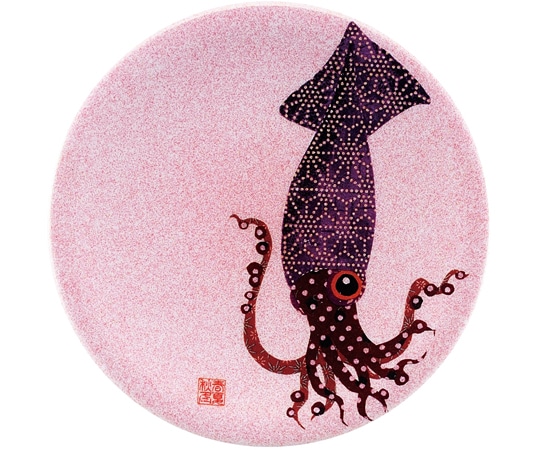 福井クラフト A150寿司皿 ピンクパール 千代紙イカ 13000032 1個（ご注文単位1個）【直送品】