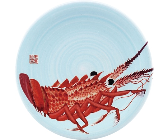 福井クラフト A150寿司皿 渦青磁 伊勢海老 13000051 1個（ご注文単位1個）【直送品】