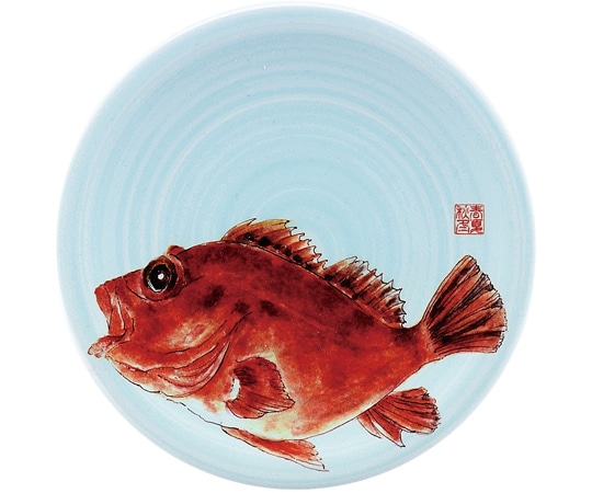 福井クラフト A150寿司皿 渦青磁 カサゴ 13000042 1個（ご注文単位1個）【直送品】