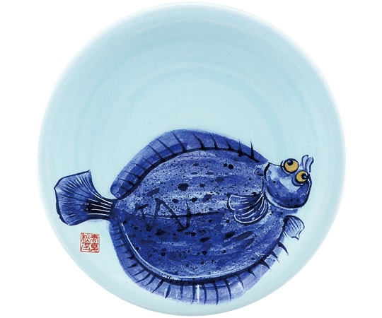 福井クラフト A150寿司皿 渦青磁 カレイ 13000046 1個（ご注文単位1個）【直送品】