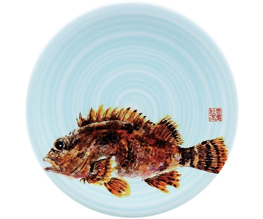 福井クラフト A150寿司皿 渦青磁 メバル 13000043 1個（ご注文単位1個）【直送品】