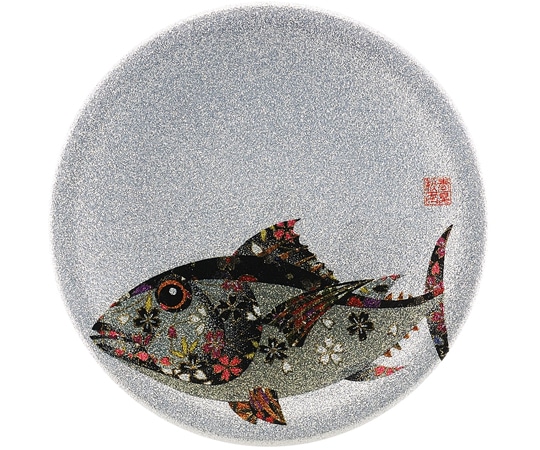 福井クラフト A150寿司皿 シルバーパール 千代紙マグロ 13000060 1個（ご注文単位1個）【直送品】