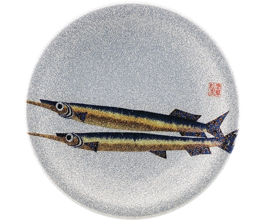 福井クラフト A150寿司皿 シルバーパール 千代紙サヨリ 13000064 1個（ご注文単位1個）【直送品】