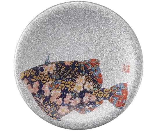 福井クラフト A150寿司皿 シルバーパール 千代紙カワハギ 50261670 1個（ご注文単位1個）【直送品】