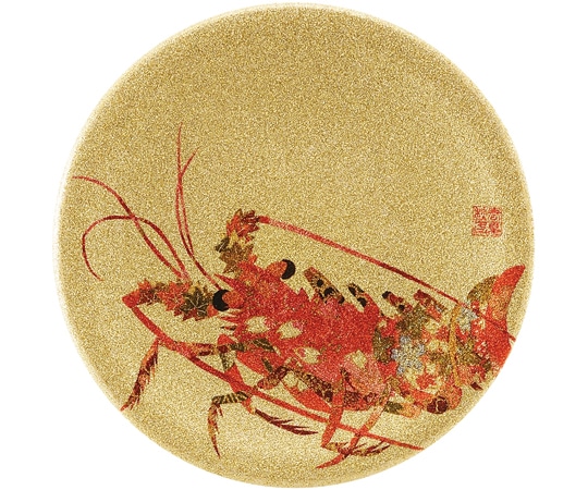 福井クラフト A150寿司皿 ゴールドパール 千代紙伊勢海老 13000067 1個（ご注文単位1個）【直送品】