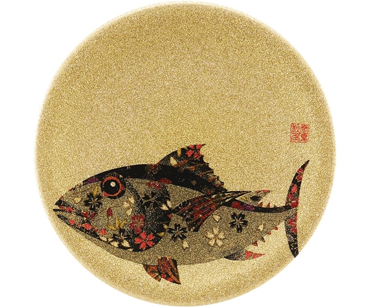 福井クラフト A150寿司皿 ゴールドパール 千代紙マグロ 13000678 1個（ご注文単位1個）【直送品】