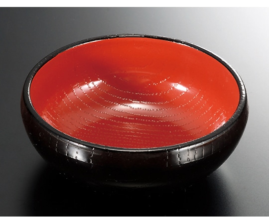 福井クラフト 木目丸鉢 黒内朱天黒 24024200 1個（ご注文単位1個）【直送品】