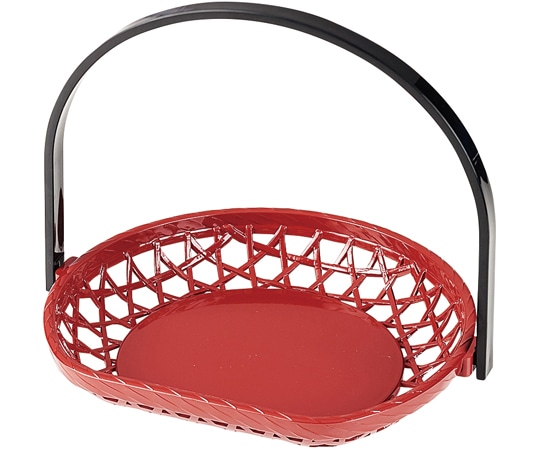 福井クラフト 6寸 半月手提篭 朱 50023850 1個（ご注文単位1個）【直送品】