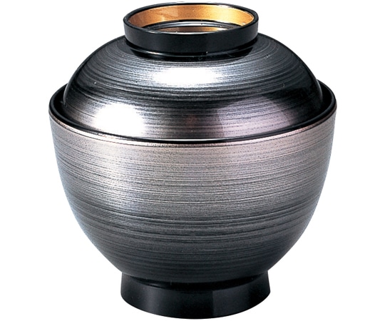 福井クラフト 耐熱3.5寸 玉子椀 銀カスミ高台内金 内黒 12024320 1個（ご注文単位1個）【直送品】