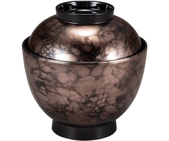 福井クラフト 耐熱3.5寸 玉子椀 グレー刷毛八雲内黒 30044910 1個（ご注文単位1個）【直送品】