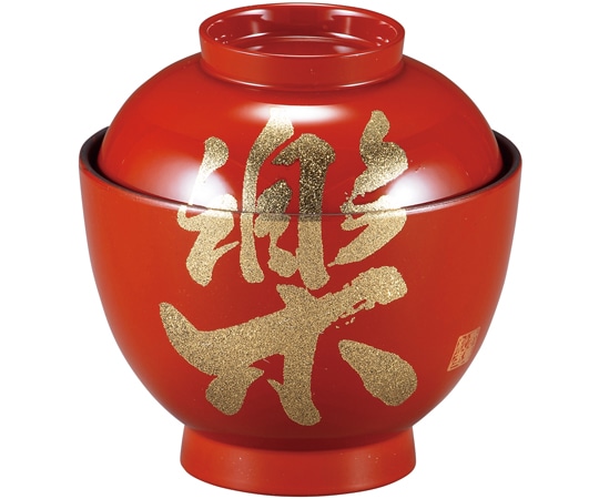 福井クラフト 耐熱3.5寸 玉子椀 朱/楽 内黒 30046220 1個（ご注文単位1個）【直送品】