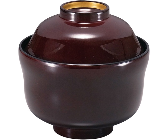 福井クラフト 耐熱まゆ型吸物椀 溜高台内金見返忍 内黒 33023320 1個（ご注文単位1個）【直送品】