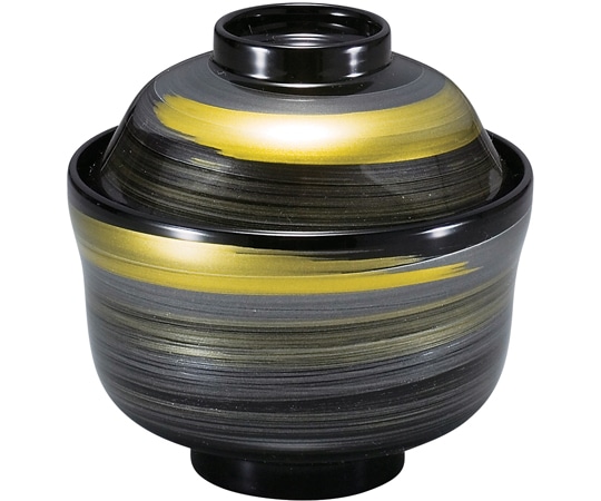 福井クラフト 耐熱まゆ型吸物椀 黒/一筆かすり 内黒 33023370 1個（ご注文単位1個）【直送品】