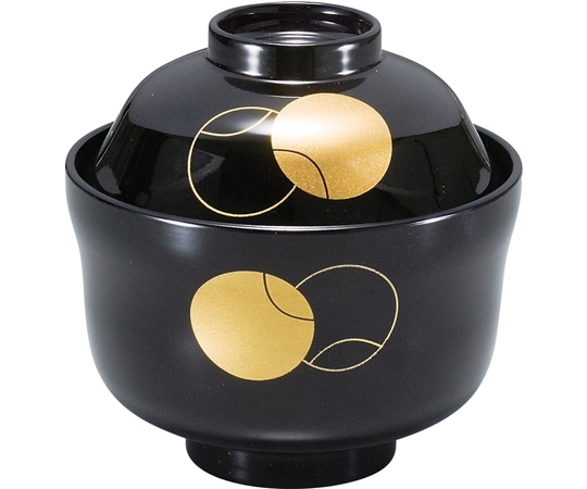 福井クラフト 耐熱まゆ型吸物椀 黒/つぼつぼ 内黒 33023340 1個（ご注文単位1個）【直送品】