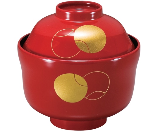 福井クラフト 耐熱まゆ型吸物椀 朱/つぼつぼ 内黒 33023330 1個（ご注文単位1個）【直送品】