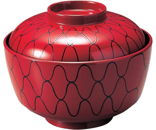 福井クラフト 松川椀 朱アミメ 12024540 1個（ご注文単位1個）【直送品】