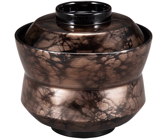 福井クラフト 耐熱杵型吸物椀 グレー刷毛八雲 内黒 30044950 1個（ご注文単位1個）【直送品】