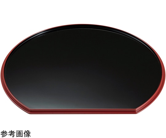 福井クラフト 尺3 半月両面盆 黒天朱/裏布目朱天黒 50306830 1個（ご注文単位1個）【直送品】
