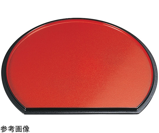 福井クラフト 尺2 半月両面布目盆 朱渕黒/黒天朱 15232550 1個（ご注文単位1個）【直送品】