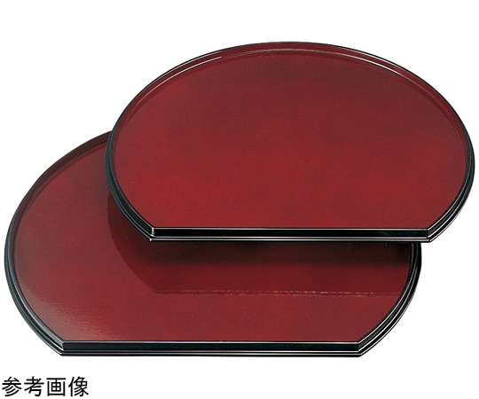 福井クラフト 尺2 半月両面布目盆 溜渕黒/黒天朱 15234000 1個（ご注文単位1個）【直送品】