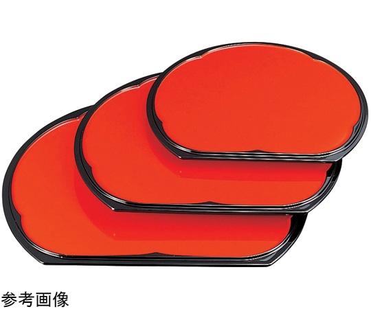 福井クラフト 尺3 梅型半月両面盆 朱渕黒/梨地渕黒 15013620 1個（ご注文単位1個）【直送品】