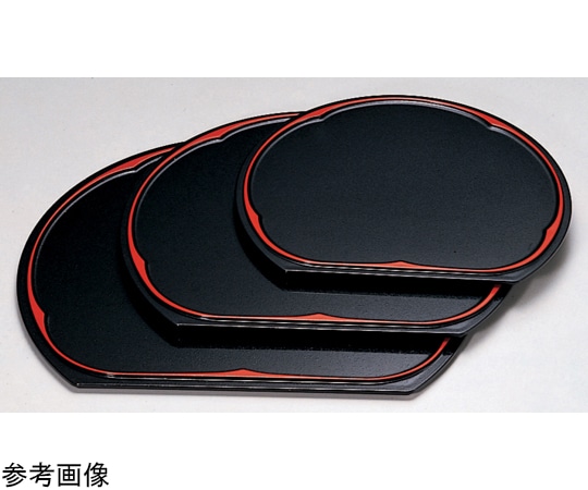 福井クラフト 尺5 梅型半月両面盆 黒天朱タタキSL/朱天黒 15233998 1個（ご注文単位1個）【直送品】