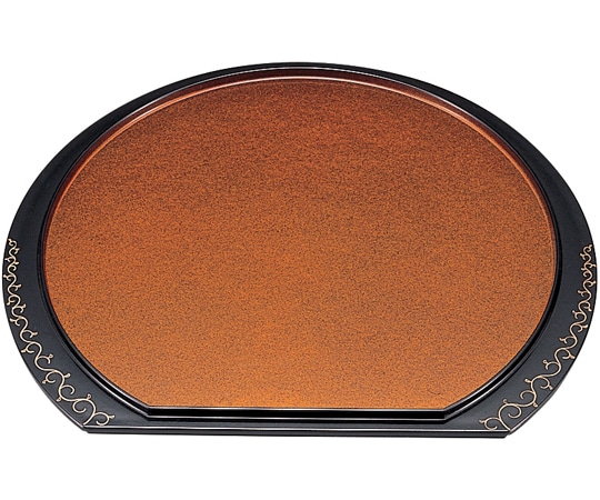 福井クラフト 尺3 半月両面盆 /木目梨地唐草/黒塗 15014210 1個（ご注文単位1個）【直送品】