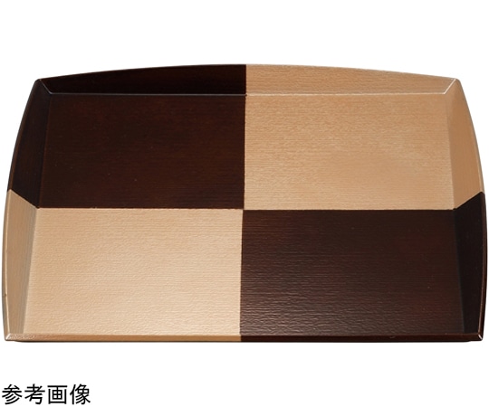 福井クラフト 尺1 角縁高わたらせ木目盆 銀透べっ甲市松SL 15007730 1個（ご注文単位1個）【直送品】