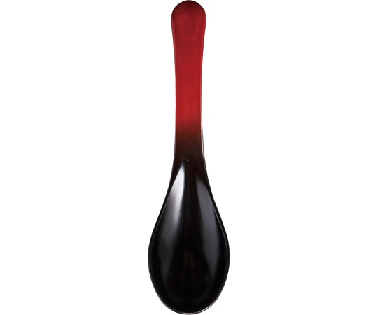 福井クラフト おじやスプーン 152(小)朱黒ぼかし 80603802 1個（ご注文単位1個）【直送品】